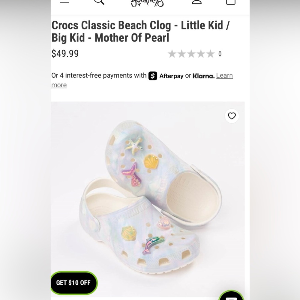 CROCS Kids Sandals - Pearl White with Colorful Charms